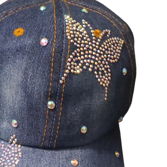 💕HP💕NWT Denim/Bling Baseball Hat💕 - Picture 10 of 10